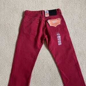 Levi's 501 Jeans 29x26, Red Denim, New w/Tags